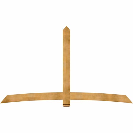 Ekena Millwork Bellingham Rough Sawn Timber Gable Bracket, Western Red Cedar, 108"W x 63"H x 2"D x 6"F, 14/12 Pitch GBW108X63X0206BEL00RWR